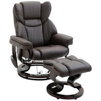 MASSAGESESSEL in Braun 82x79x101 cm mit Hocker, Liegefunktion und 360°-Drehfunktion - Braun, Metall (79/101/82cm) - IVMEU