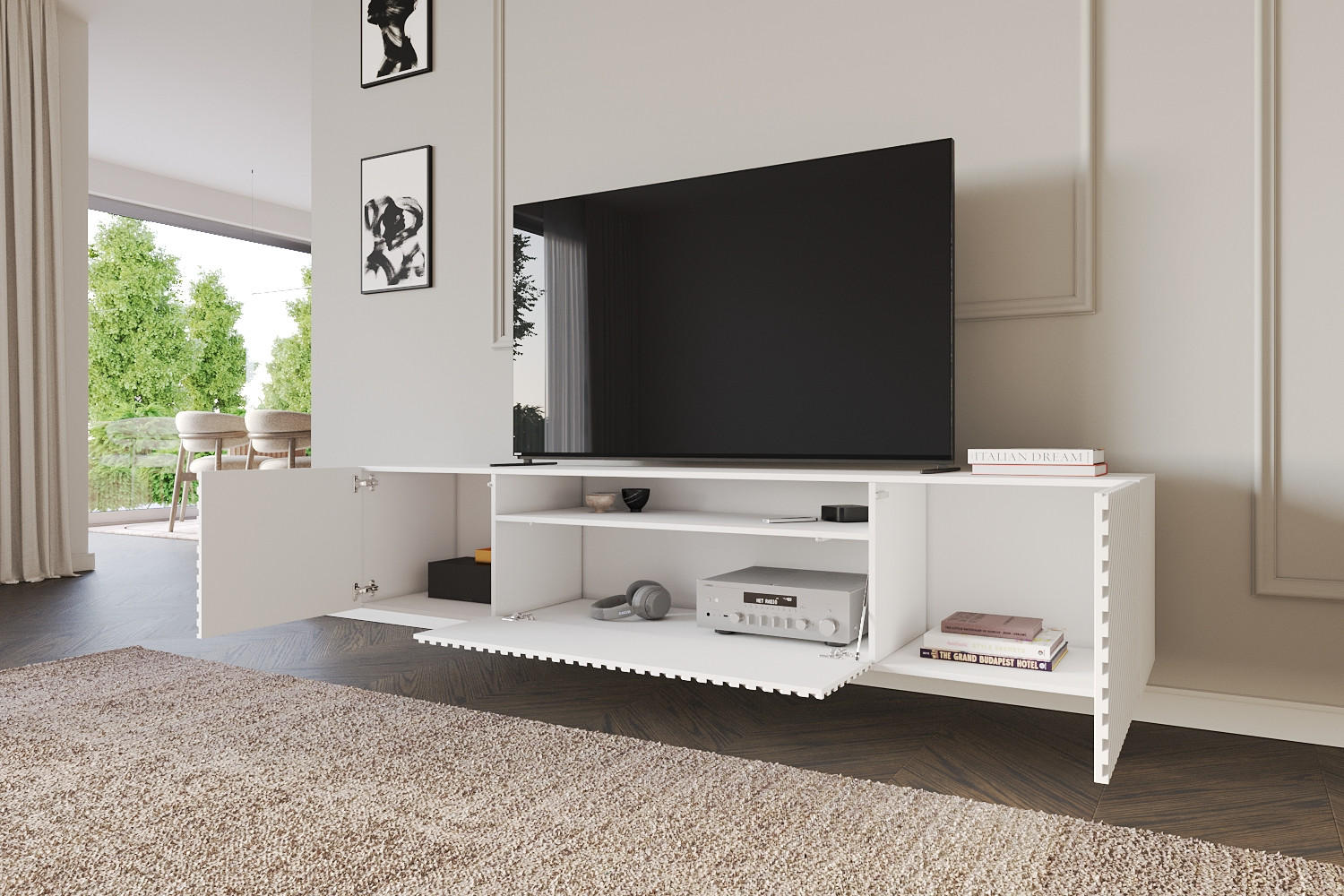 LOWBOARD ZENO-W 200x40x41 cm - Weiß - Weiß, Holzwerkstoff (200/40/41cm) - ALTDECOR