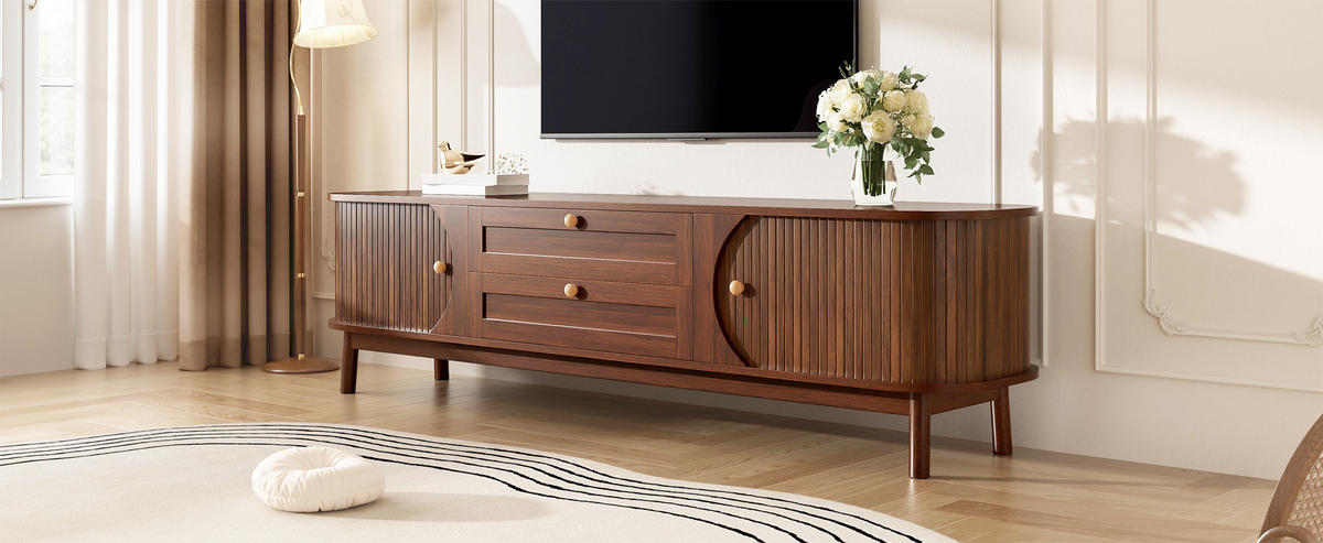 TV-SCHRANK Holzoptik Schubladen - Walnussfarben, Holzwerkstoff (170/46/39.5cm)