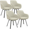 ARMLEHNSTUHL drehbarer 4er Set Alicon 57 x 59 x 88 cm greige - Greige, Textil (57/88/59cm) - tectake