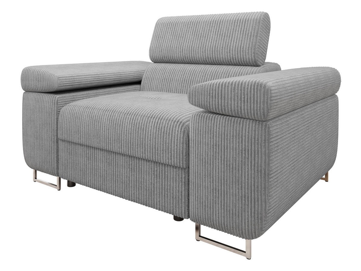 SESSEL Torezio Cord - Grau, Holz/Textil (134/90/102cm) - MIRJAN24