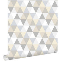 TAPETE Dreiecke 53 cm x 10.05 m - Grau, Papier (53/0.1cm) - ESTAhome