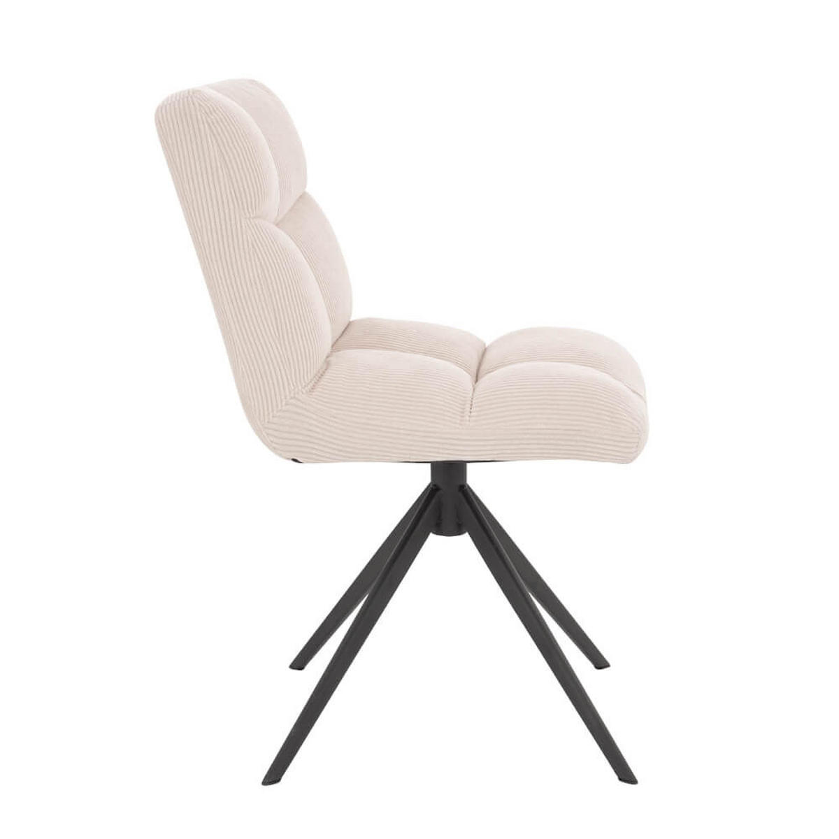 ESSZIMMERSTUHL drehbar CordNODA – 2er Set Creme - Creme, Textil/Metall (61/84/47cm) - Home Deluxe