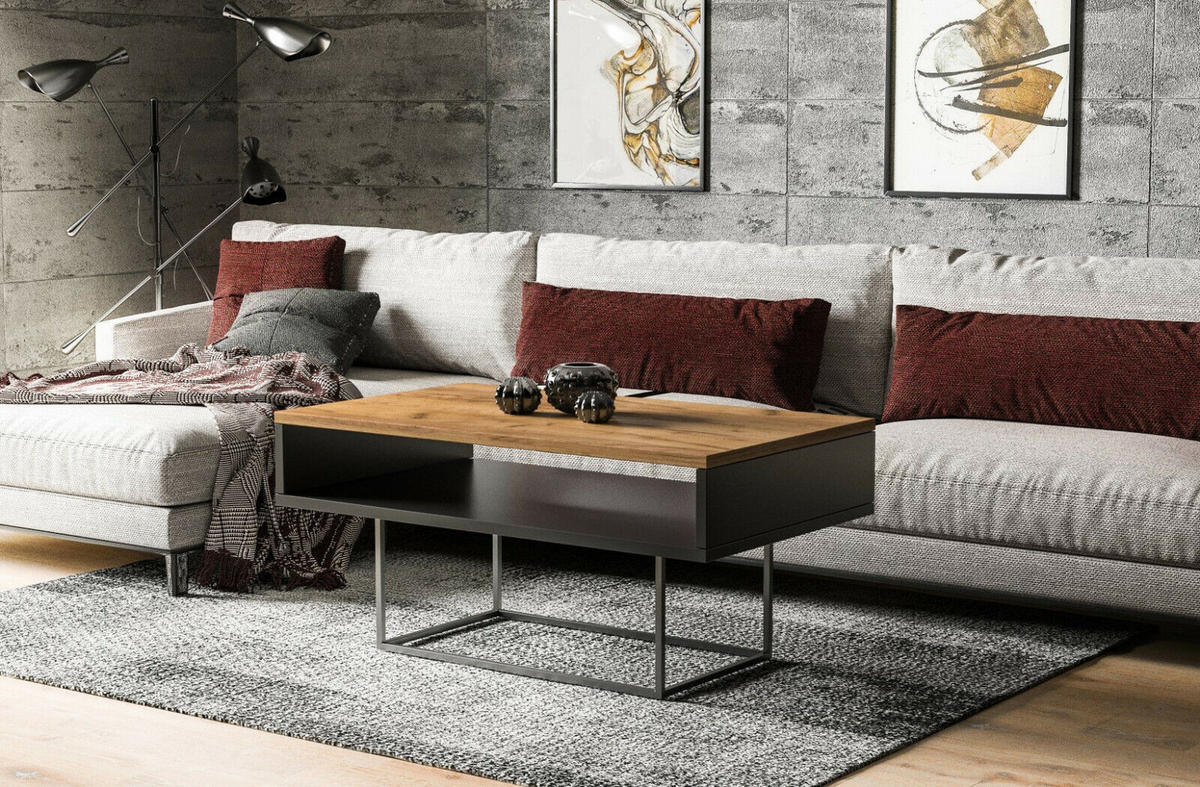 COUCHTISCH Enna - Eiche Bianco, Holzwerkstoff (100/60/53cm) - Endo-Moebel