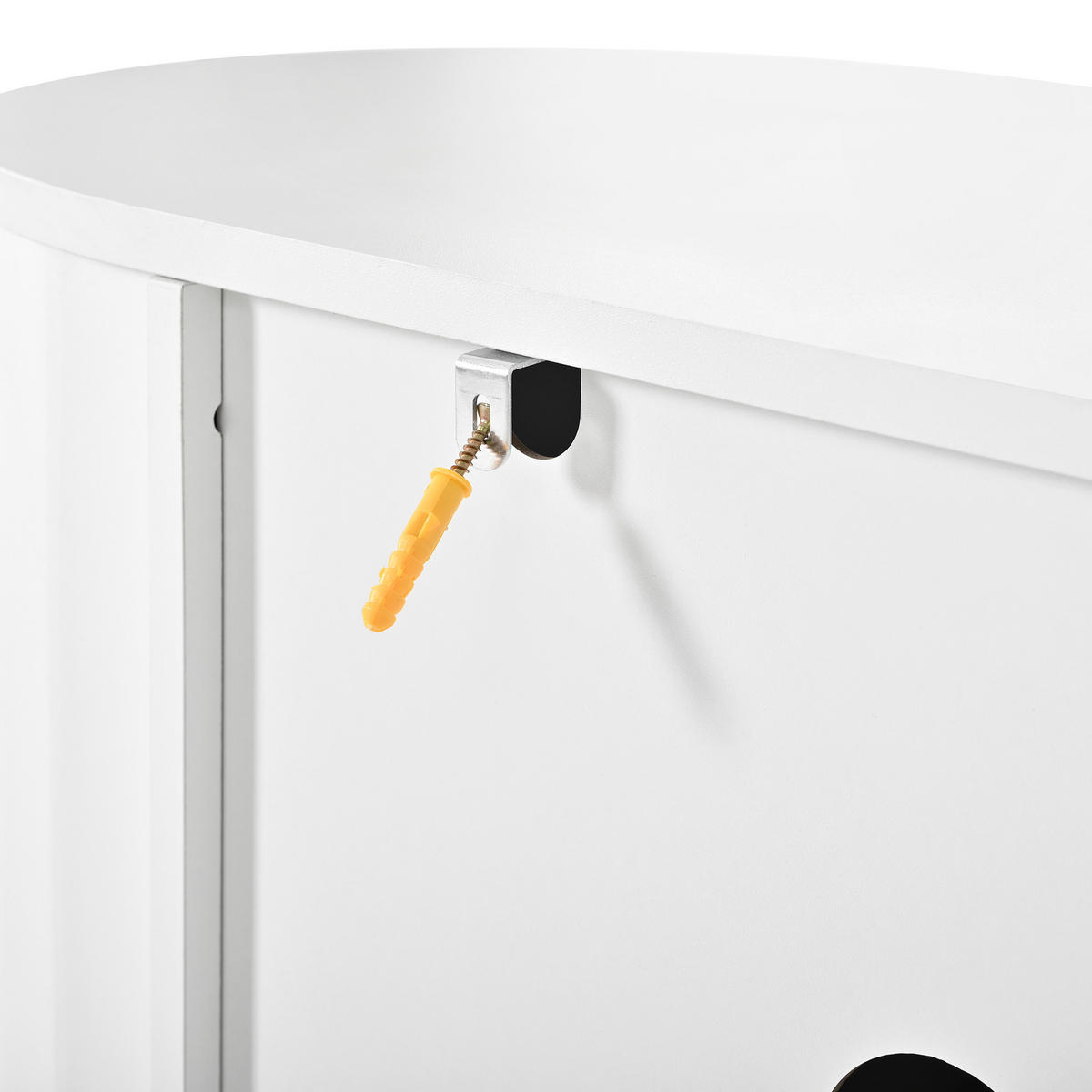 TV-LOWBOARD 170cm MDF Weiß Riffel-Optik 5 Türen Eisenfüße & Griffe - Weiß, Holzwerkstoff (170/47/40cm) - Urban Meuble