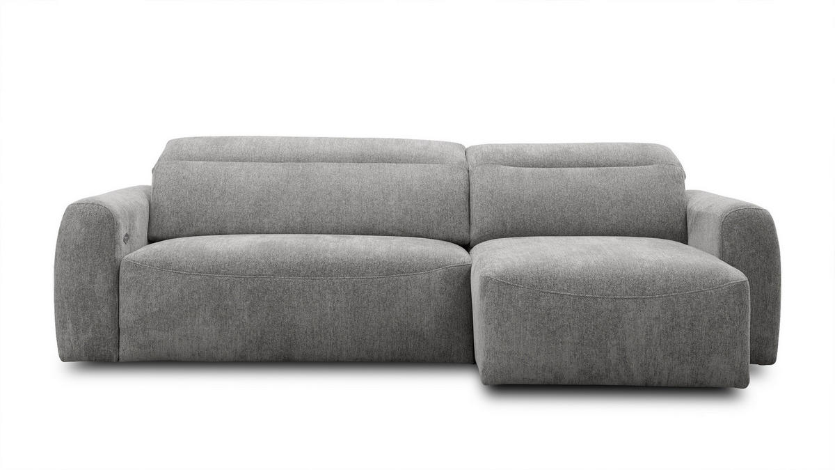 ECKSOFA NERO 4-Sitzer, platingrau - Schwarz/Grau, Holz/Textil (272/81/159cm) - Courtois Laville