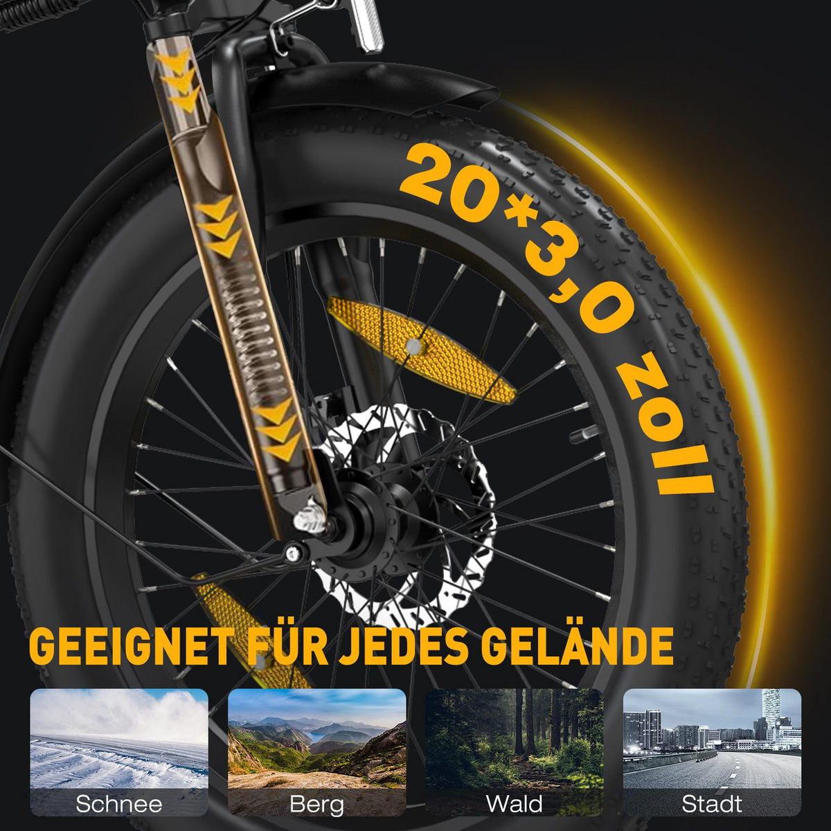 E-BIKE BK11 Klapprad 26 × 3,0 Zoll mit 36V12Ah Akku Max 35-90km - Grün, Metall (38cm) - HITWAY
