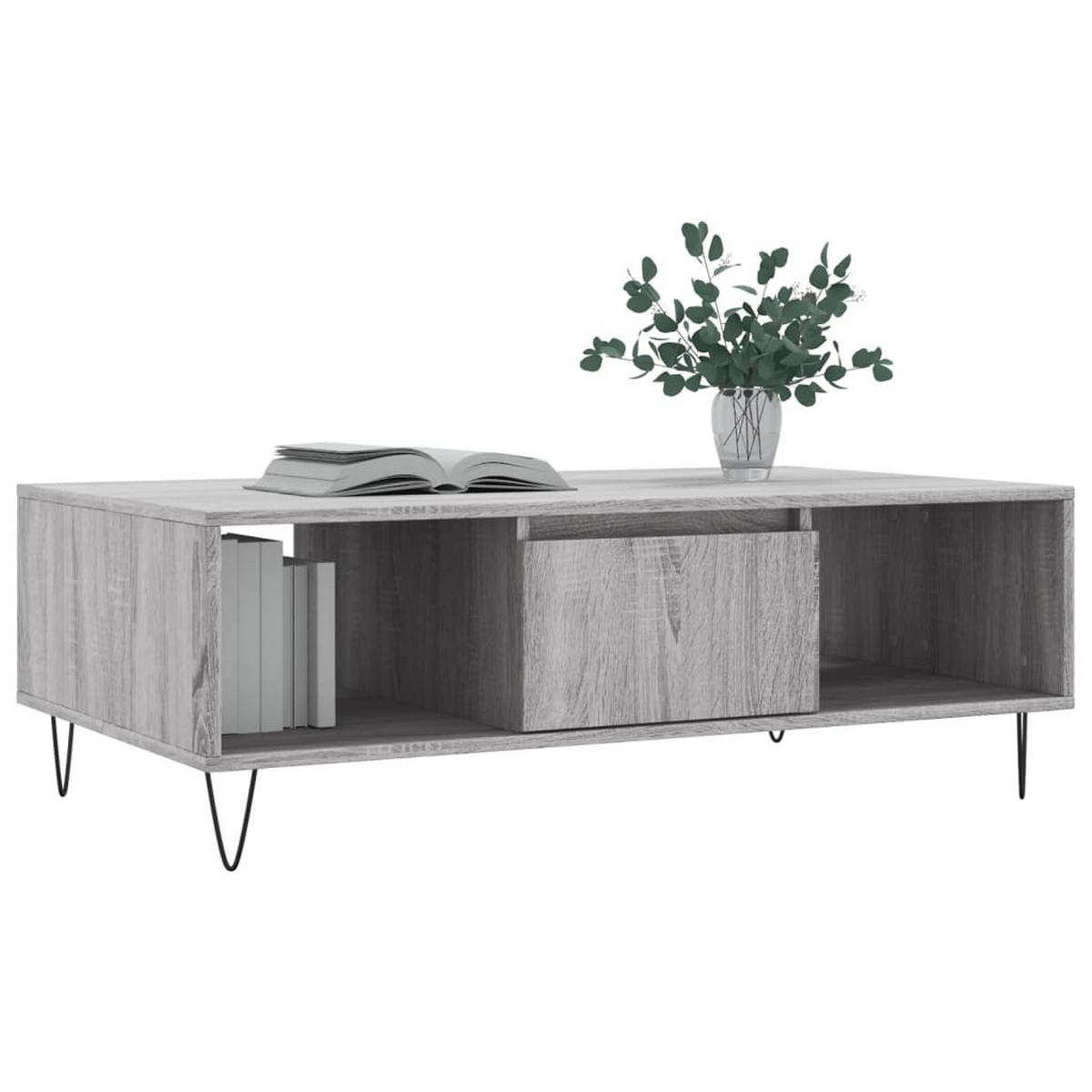 COUCHTISCH Grau Sonoma 104x60x35 cm Holzwerkstoff - Grau, Holzwerkstoff (104/60/35cm) - furnicato