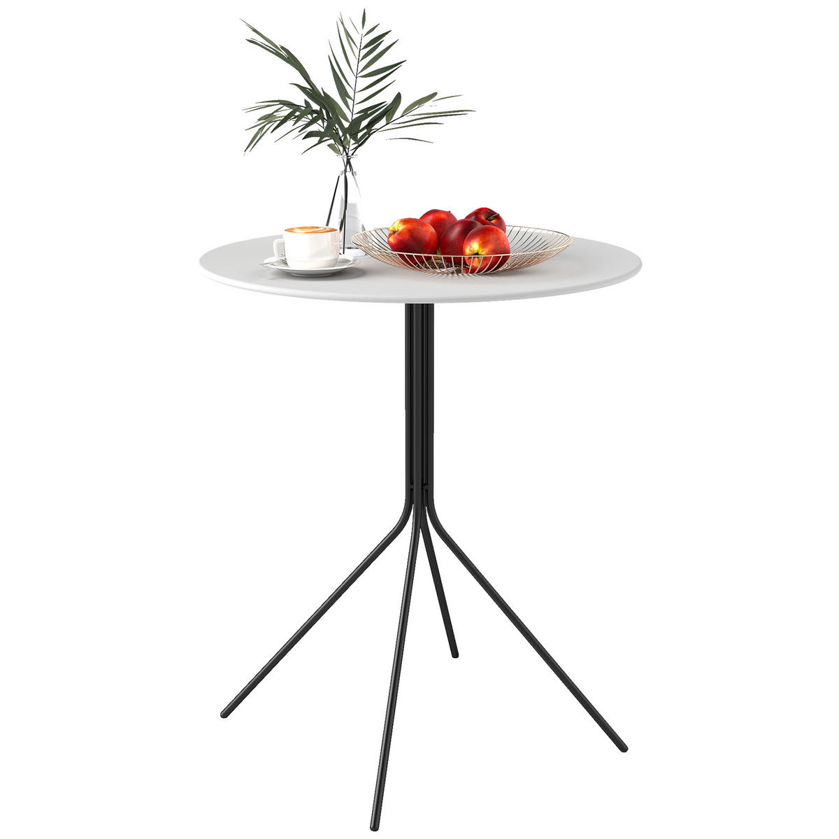 BEISTELLTISCH GARTEN Dunkelgrau Stahl Rund 60/60/71 cm - Dunkelgrau, Metall (60/60/71cm) - PANGIVO