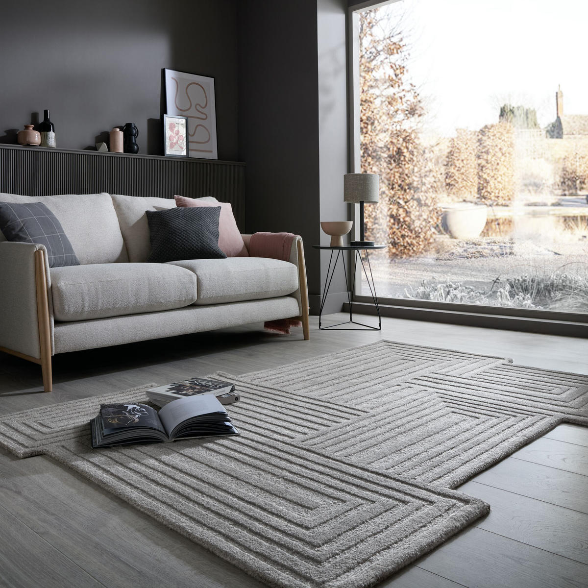 WOLLTEPPICH Zen Shaped Geometrisch, Wohnzimmer Grau Rechteckig 160x230 - Grau, Textil (160/230cm) - KADIMA DESIGN