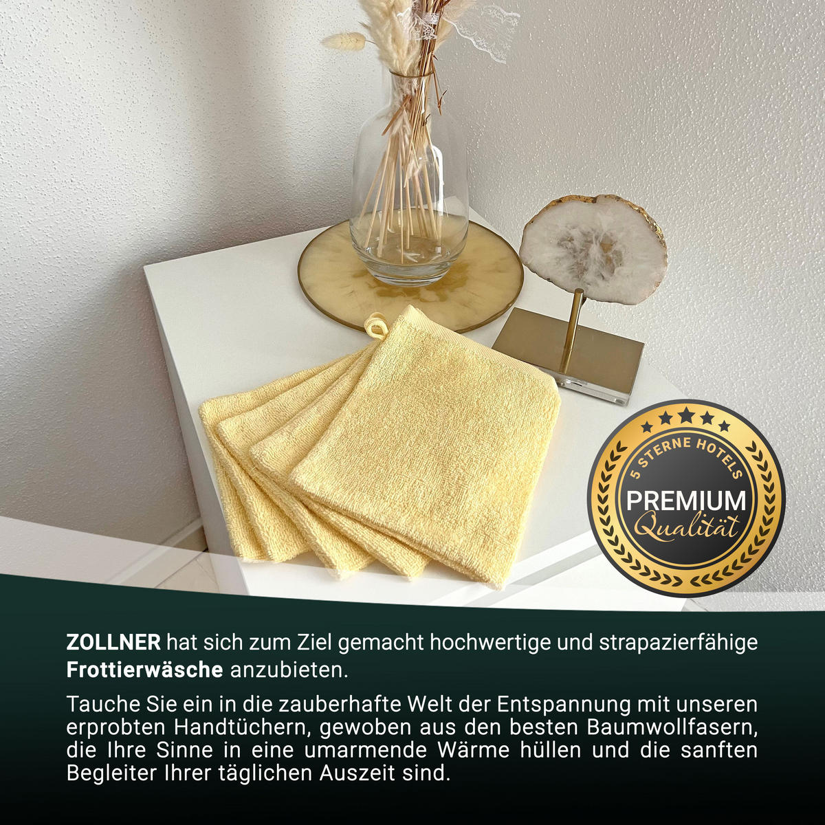 WASCHHANDSCHUH, 10er-Set, 16x21 cm, 100% Baumwolle, Gelb - Hellgelb, Textil (16/21cm) - Zollner