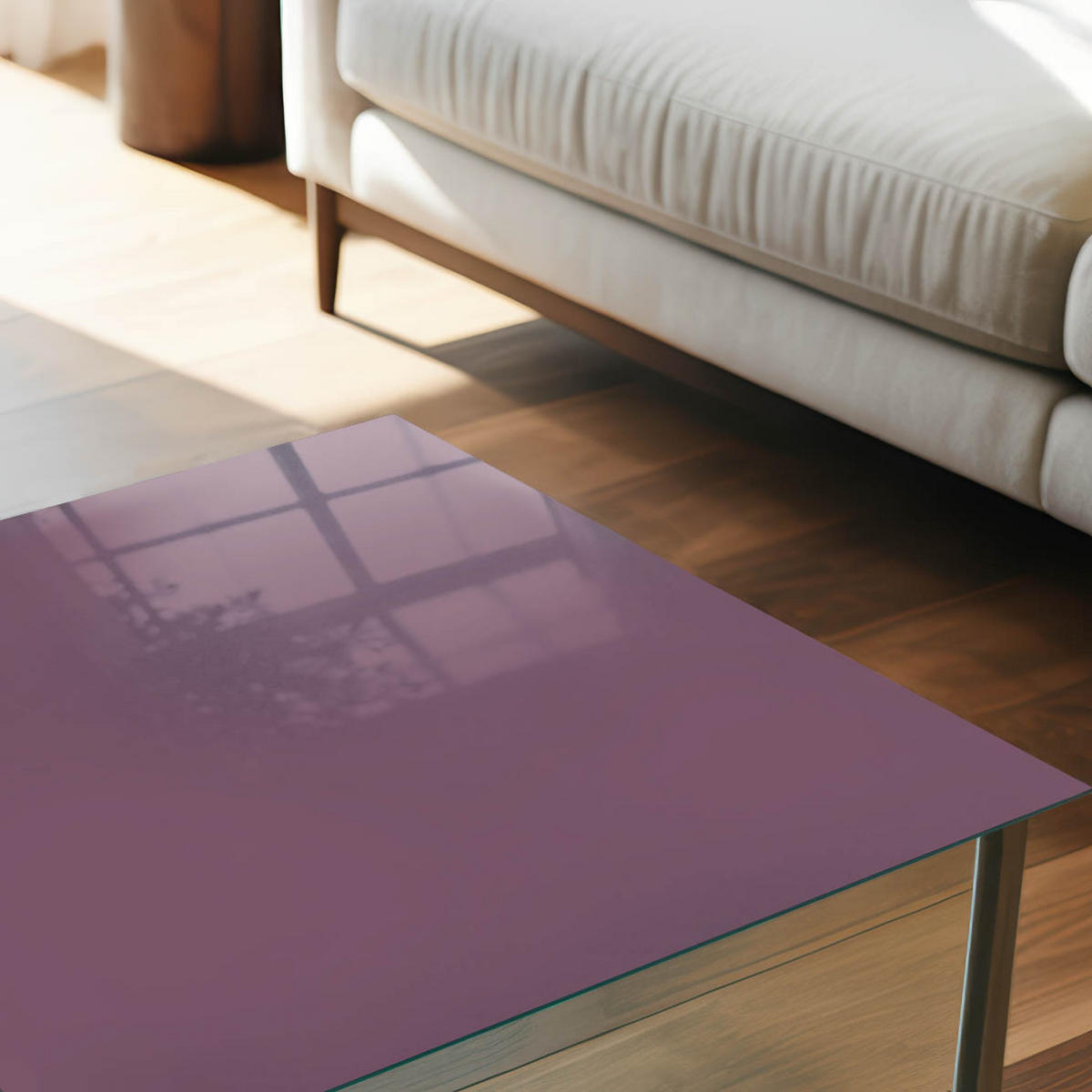 TISCHPLATTE 50x50 cm – Lila Farbe - Violett, Glas (50/50/0.4cm) - Wallfluent