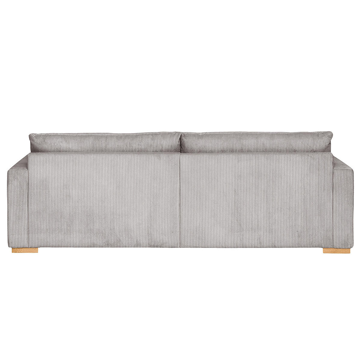 BIGSOFA - Eichefarben/Hellgrau, Eichenholz/Textil (240/82/104cm) - home24
