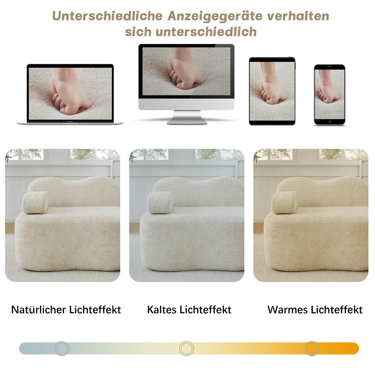 ECKSOFA 288/167/70 cm in Beige aus Samt, modular und mit Ottomane - Beige, Textil (167/288cm) - Flora Grace