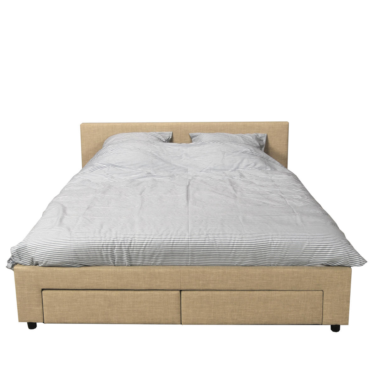 BETT LUGANO mit Schubladen/ Bett 160x200 - Beige - Beige, Holzwerkstoff (160/200cm) - Weber Industries