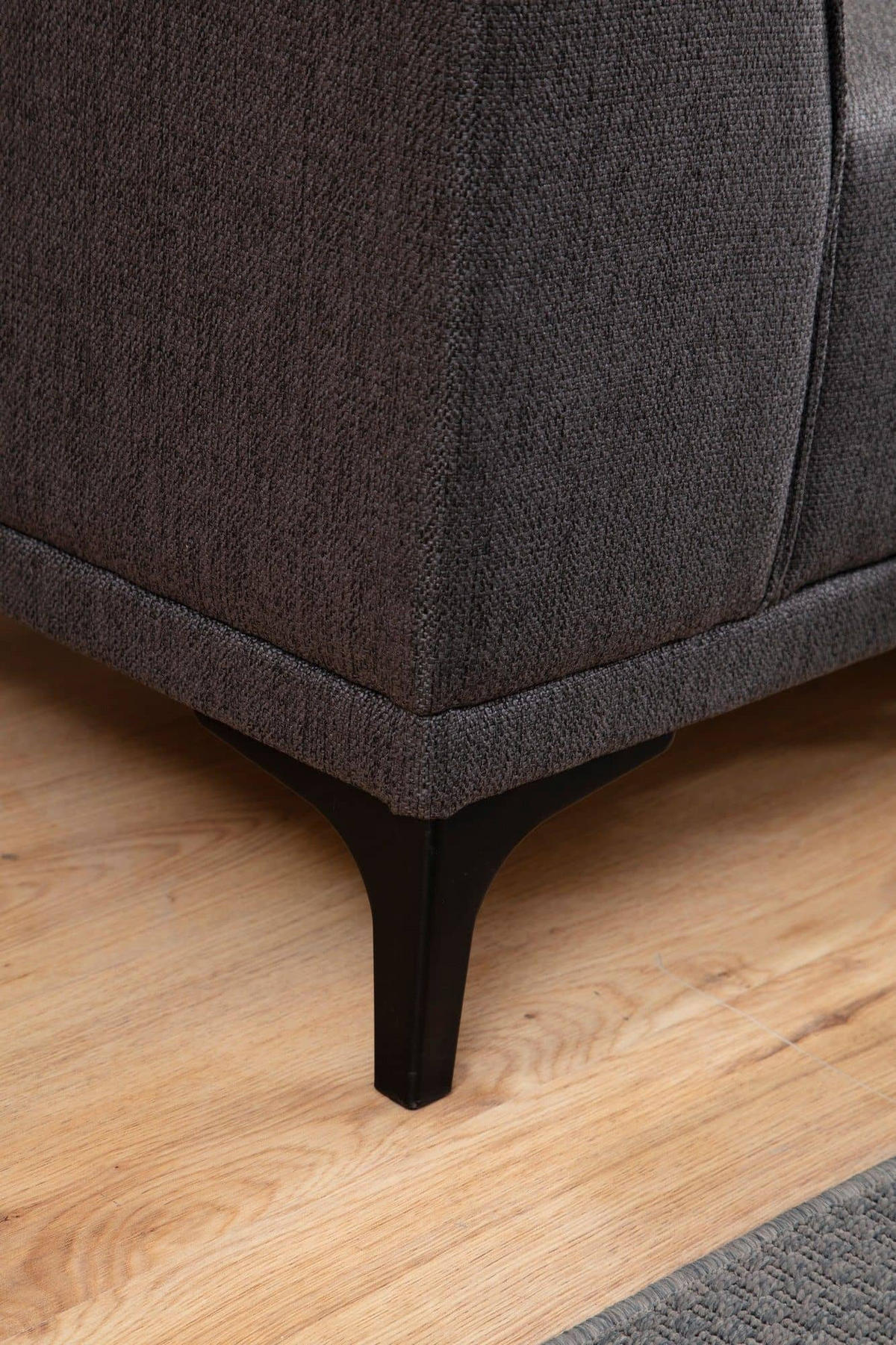 ECKSOFA modern inklusive Zierkissen - Anthrazit/Schwarz, Holz/Kunststoff (250/145cm) - myHomelando