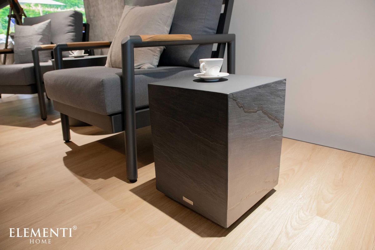 BEISTELLTISCH COLORADO aus GF-Beton, Wetterbeständig, 35x35x46 cm - Dunkelgrau, Naturmaterialien (35/35/46cm) - Elementi