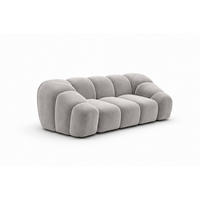 SOFA 2-Sitzer modular, Veloursstoff Bluvel, Grau, CROISSANT - Grau, Holz (200/72/115cm) - Kaiser Möbel