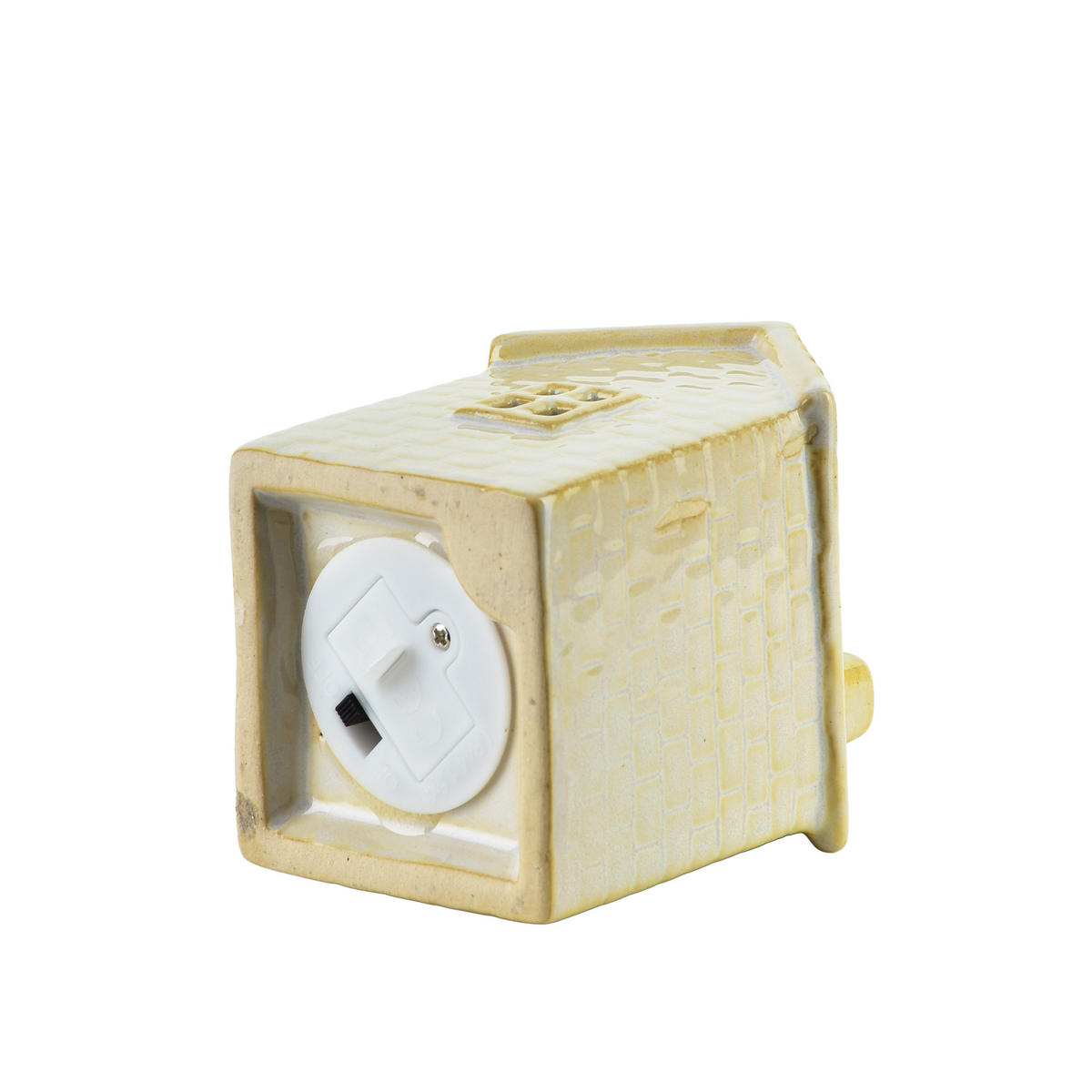 LED-LATERNENHAUS Hytte Weiß 6x5,5x8,4 cm Keramik - Weiß, Keramik (5.5/8.4/6cm) - Mondex