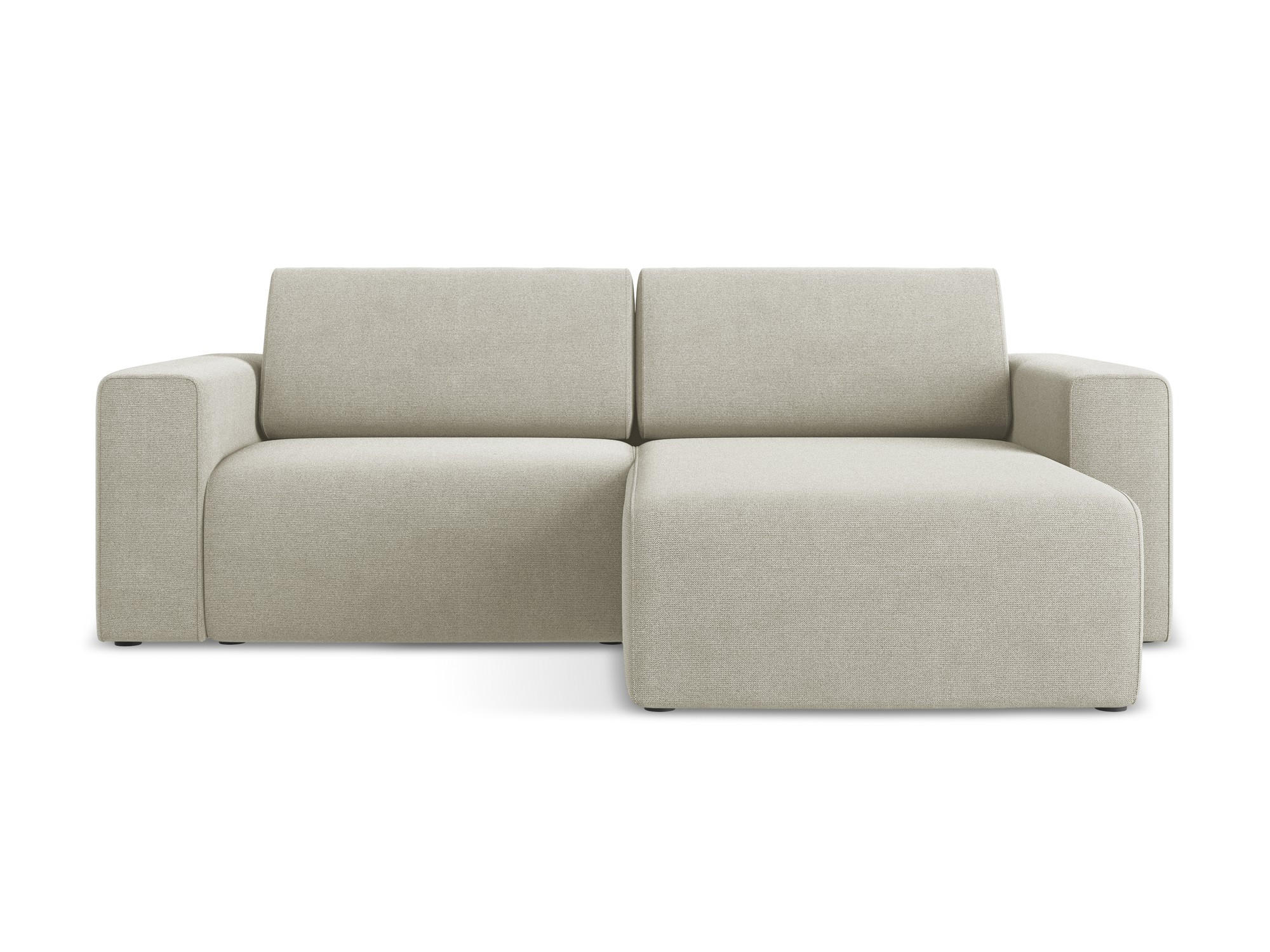ECKSOFA Rechts Strukturstoff Stoff Beige - Beige/Creme, Kunststoff/Textil (224/167cm) - Makamii