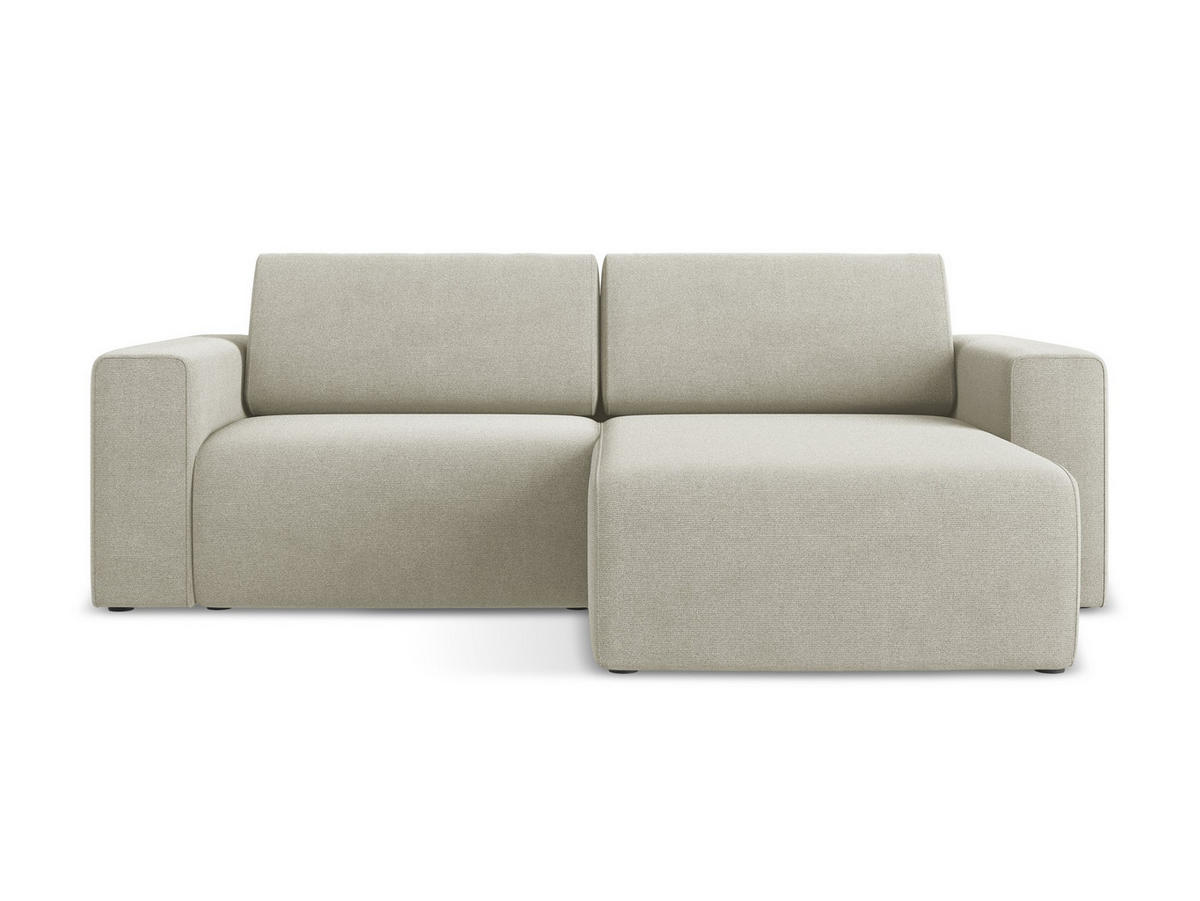 ECKSOFA Rechts Strukturstoff Stoff Beige - Beige/Creme, Kunststoff/Textil (224/167cm) - Makamii