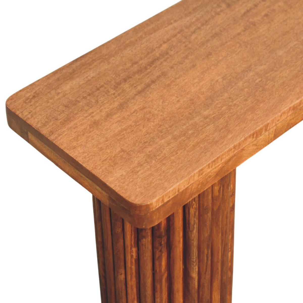 LAVICA s povrchovou úpravou Amber Oak, 2 valcovité drážkované podstavce, teplohnedá - hnedá, drevo (110/45/35cm) - Artisan Furniture