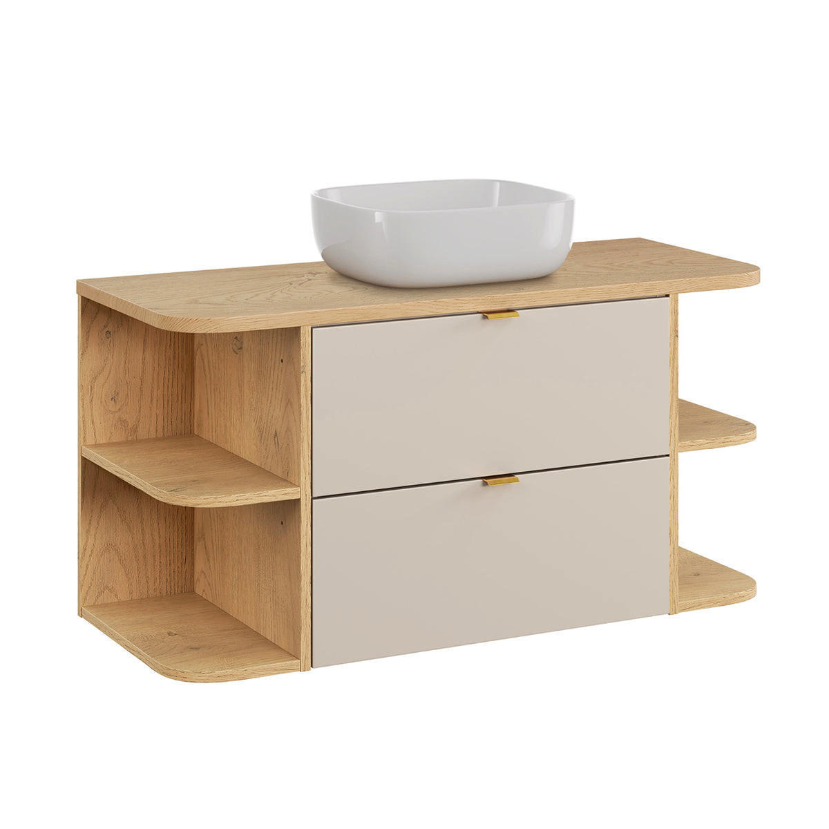 WASCHTISCH 100.4cm Azel Kaschmir - Beige, Holzwerkstoff (100.4/52/46cm) - Petits-meubles
