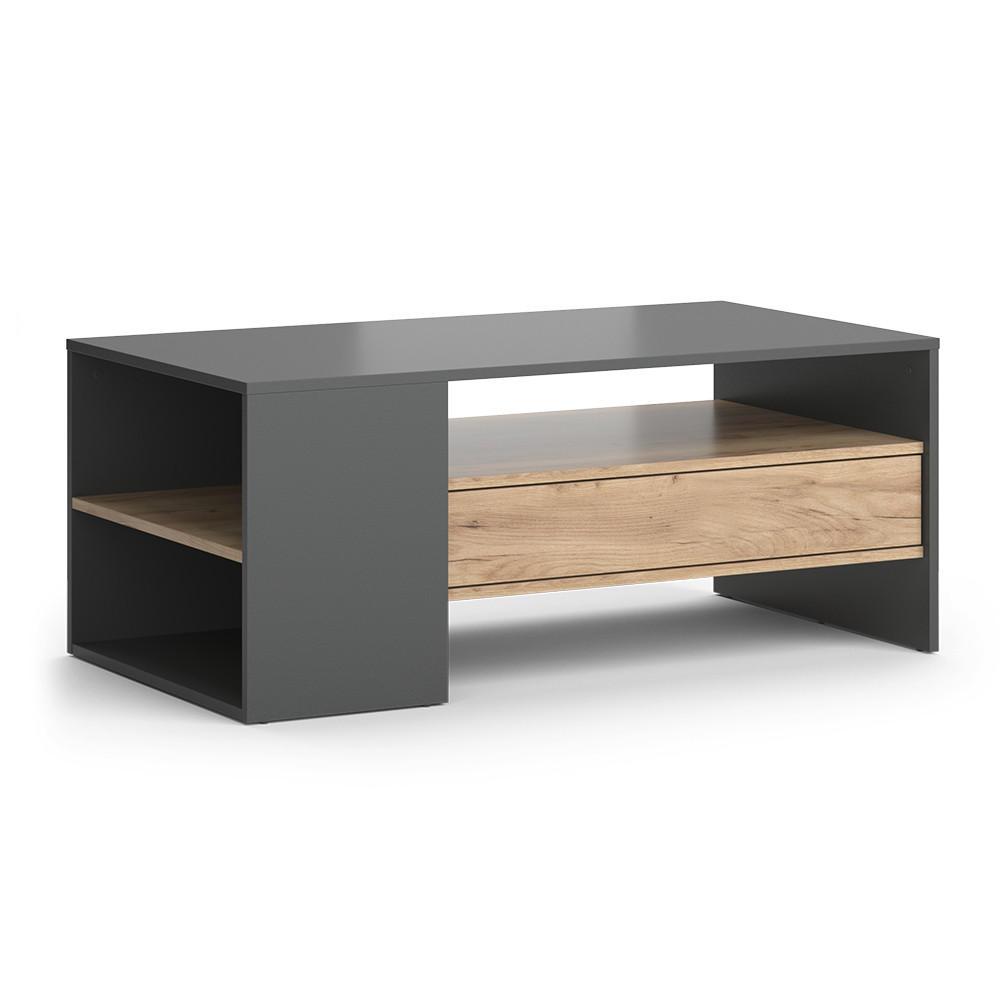 COUCHTISCH Fabien Goldkraft Eiche 110 x 60 cm - Anthrazit/Eiche Wotan, Holzwerkstoff (60/110/45.5cm) - Vicco