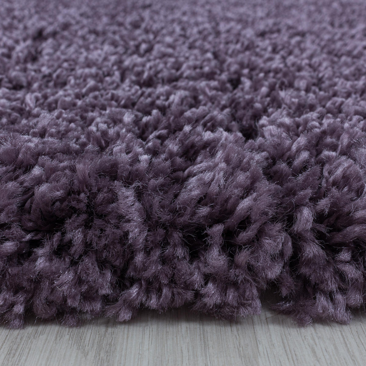 TEPPICH Hochflor Shaggy Uni-Look Polypropylen Wohnzimmer Violett Rund 200x200 - Lila, Textil (200/200cm) - KADIMA DESIGN