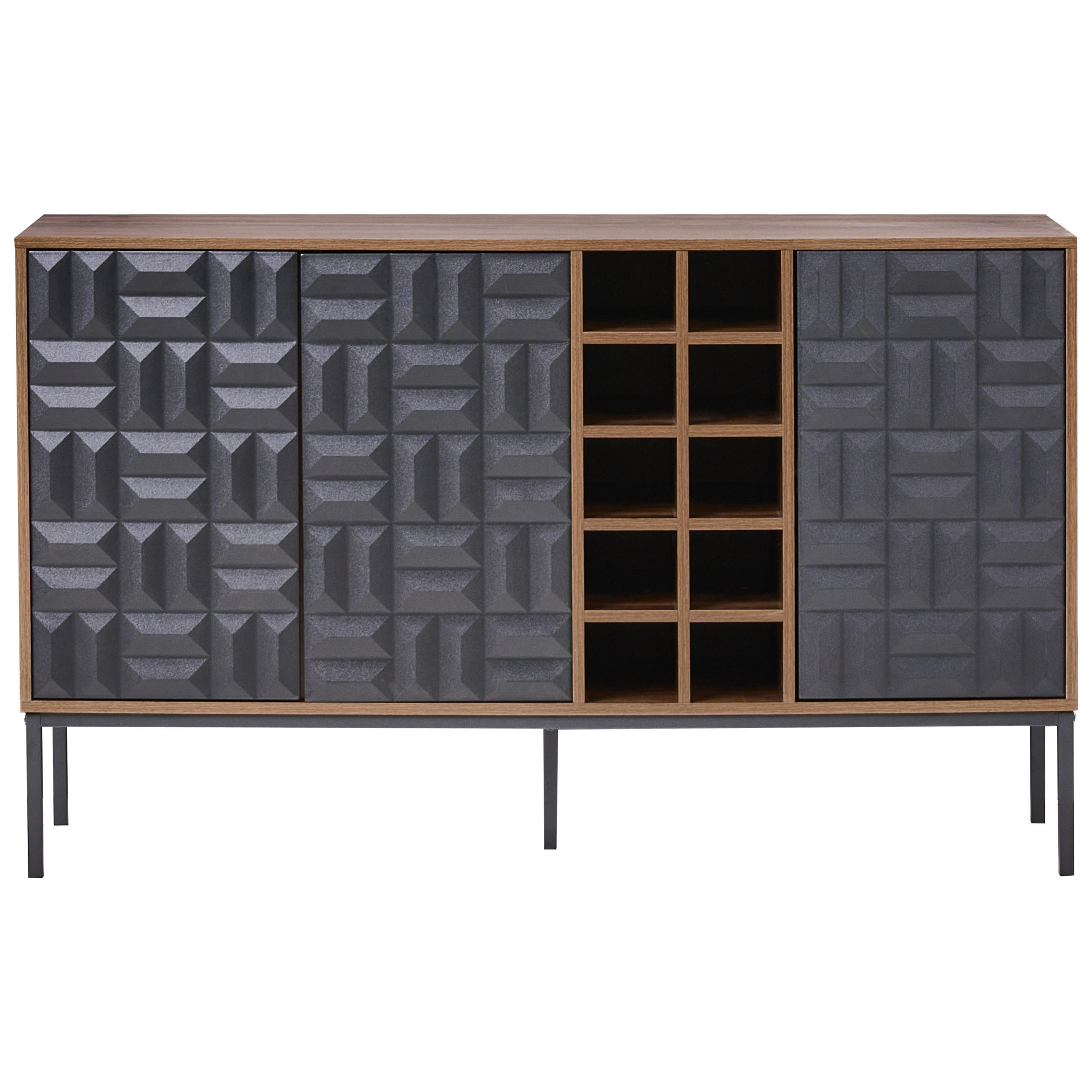 Beliani Weinregal Braun, Schwarz 140x85x40 cm