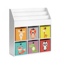 KINDERREGAL Luigi Weiß 107.2 x 114.2 cm mit 6 Faltboxen opt.1 - Weiß, Holzwerkstoff (107.2/114.2/31.2cm) - Vicco