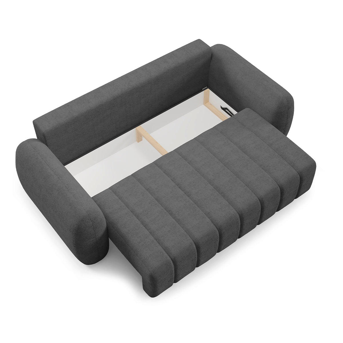 SOFA Cesar 3 Sitzplätze Dunkelgrau - Grau, Holz (266/95/110cm) - Petits-meubles