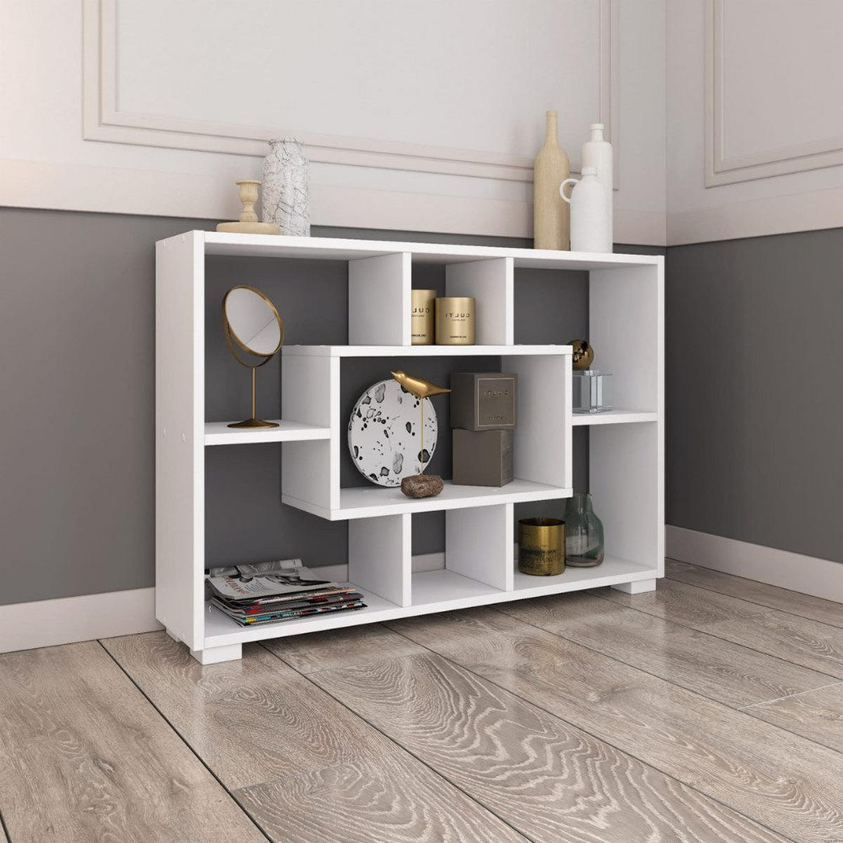 SCHWEBEBOARD WEISS 90x60 - Weiß, Holzwerkstoff (60/90/20cm) - Target Home