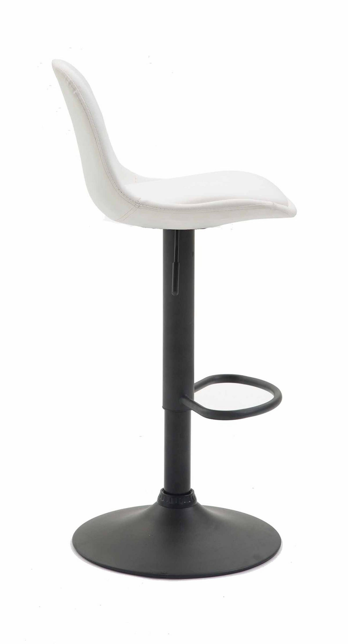 BARHOCKER Kilian, Gestell schwarz, Vollgepolstert Kunstleder Weiß - Schwarz/Weiß, Kunststoff/Textil (39/100/43cm) - TPFLiving