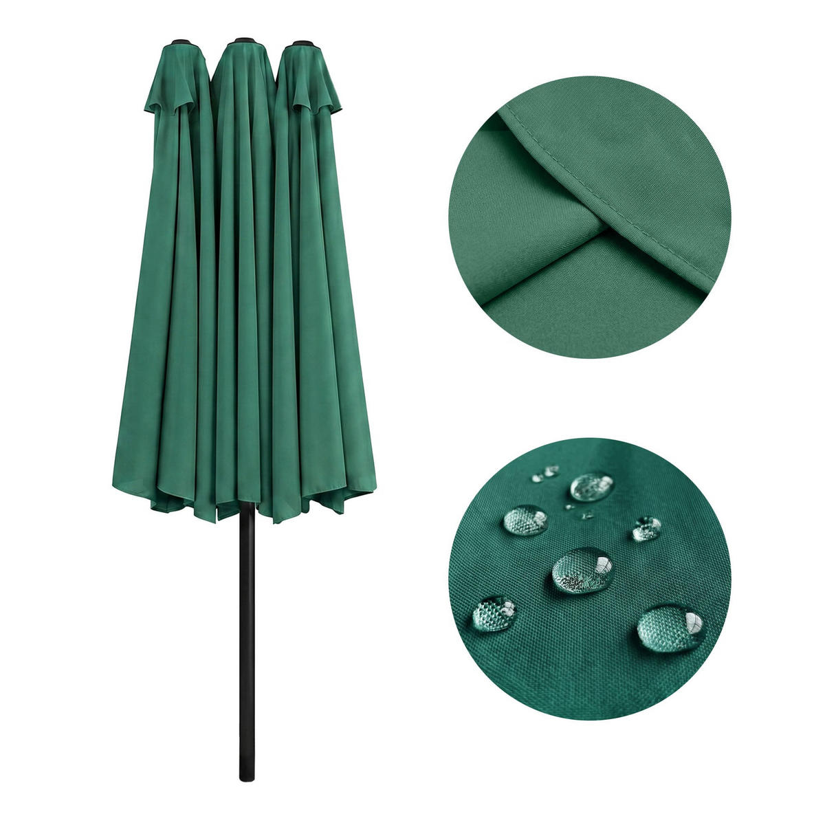 SONNENSCHRIM Grün 245/460 cm - Schwarz/Grün, Metall (460/270cm) - Akord