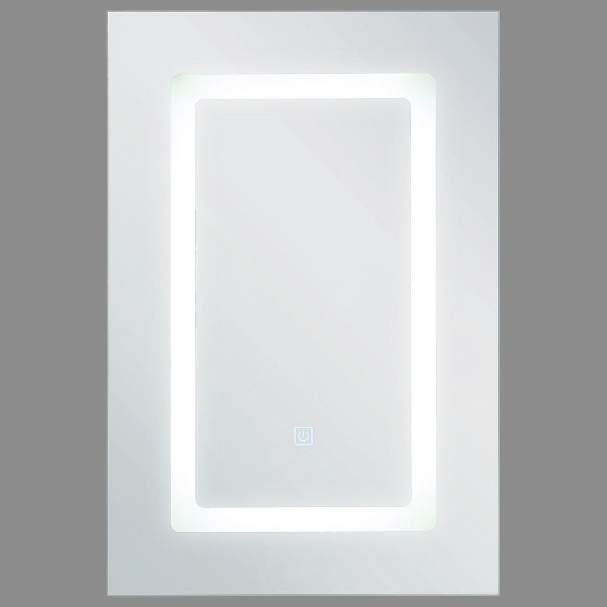 BAD SPIEGELSCHRANK weiß/silber mit LED-Beleuchtung 40/60 cm Condor - Silberfarben/Weiß, Holz (40/60/12cm) - Beliani