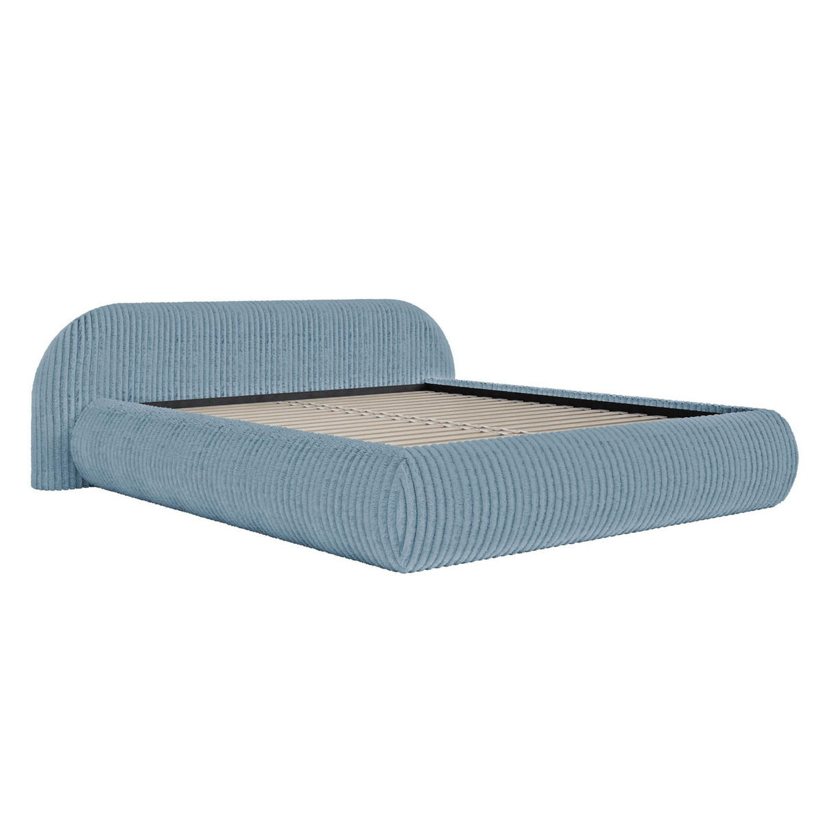 POLSTERBETT Shels Low Blau 140x200 cm - Blau/Schwarz, Kunststoff/Textil (140/200cm) - Selsey