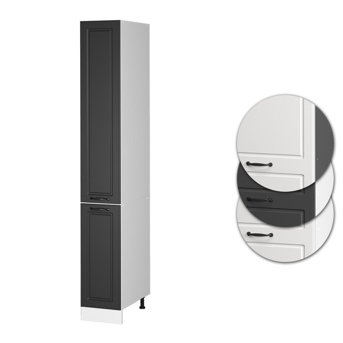 APOTHEKERSCHRANK R-Line Anthrazit Landhaus 30 cm - Dunkelgrau/Anthrazit, Holzwerkstoff (30/206.8/57.2cm) - Vicco