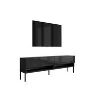 TV-LOWBOARD 170 cm Mattschwarz / Hochglanzschwarz, gerade schwarze Beine, 170 × 32 × 52 cm - Schwarz, Holzwerkstoff (170/52/32cm) - 3XE LIVING