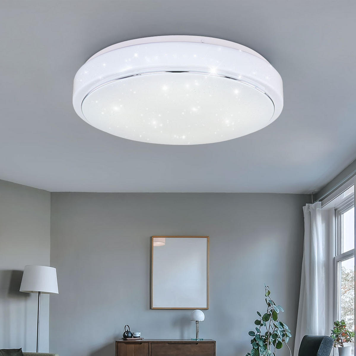 LED DECKENLEUCHTE Metall Weiß - Weiß, Metall (37.5/37.5/7.5cm) - Globo Lighting