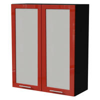 HÄNGESCHRANK Brerra W4S/80 Schwarz / RAL 3002 karminrot Hochglanz 80 / 32,5 / 96cm - Rot/Schwarz, Holz/Holzwerkstoff (80/96/32.5cm) - Feldmann-Wohnen