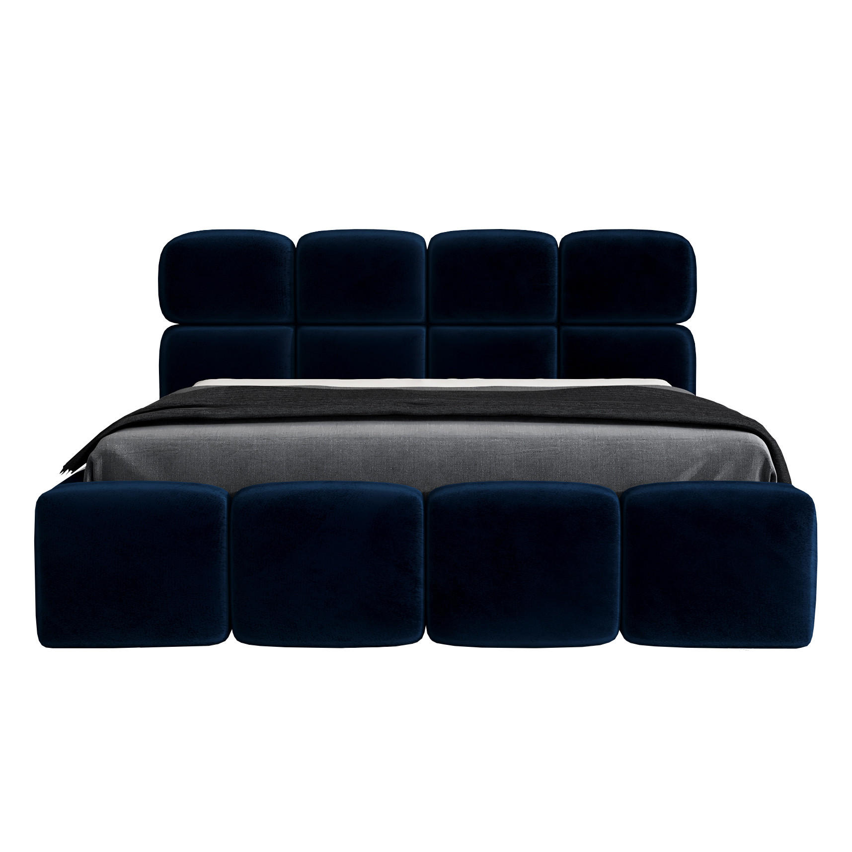 POLSTERBETT MONAKO 90x200 Dunkelblau - Dunkelblau, Textil (90/200cm) - A&J MöbelLand