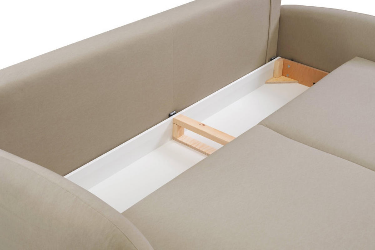 SOFA Beige SOFTI Mit Schlaffunktion - Beige, Textil (232/95/109cm) - Sepro Meble