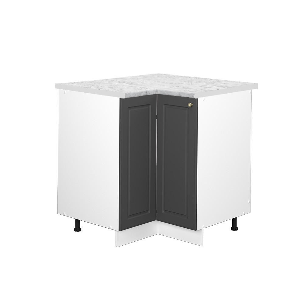 ECKUNTERSCHRANK Fame-Line Anthrazit-Gold 80.5 cm, AP Marmor - Anthrazit/Weiß, Holzwerkstoff (80.5/82/60cm) - Vicco
