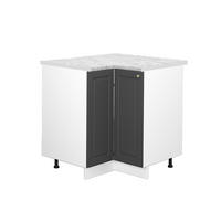 ECKUNTERSCHRANK Fame-Line Anthrazit-Gold 80.5 cm, AP Marmor - Anthrazit/Weiß, Holzwerkstoff (80.5/82/60cm) - Vicco