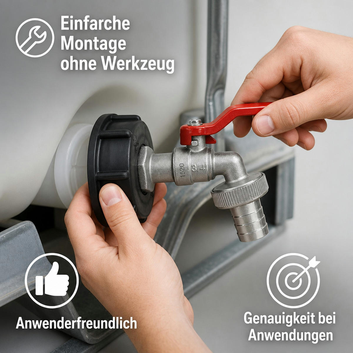 IBC Anschlusshahn 3/4 ' - Silberfarben, Metall (1.1/1/1.8cm) - Westfalia