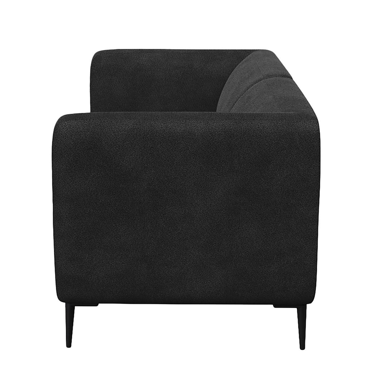 2,5-SITZER SOFA - Anthrazit/Schwarz, Textil/Metall (175/74/88cm) - home24