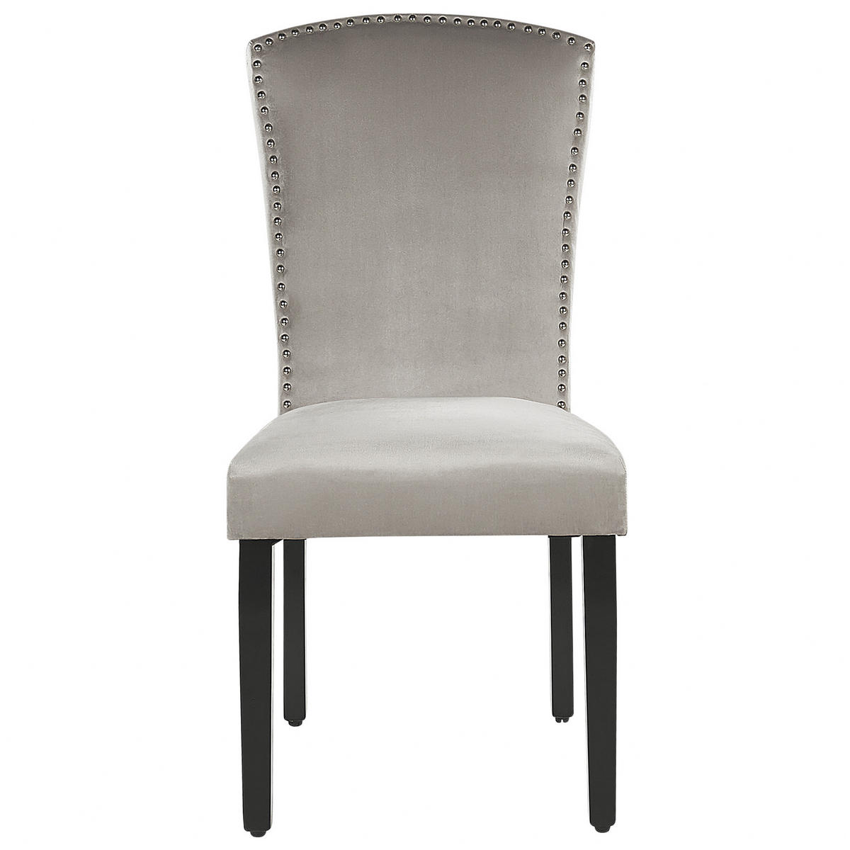 ESSZIMMERSTUHL 2er-Set Samtstoff Grau Piseco - Grau, Holz/Textil (48/97/62cm) - Beliani