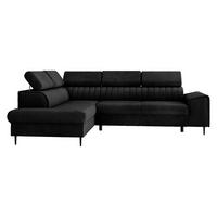 ECKSOFA Kadurin, Seite: Links - Schwarz, Holz/Kunststoff (276/206cm) - MIRJAN24