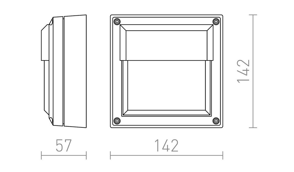 AUSSENLEUCHTE DELTA 145 Anthrazitgrau 9 W IP54 - Grau, Metall (142/142/6cm) - Rendl